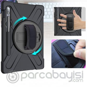 ALLY GALAXY TAB S8 Plus S7 Plus S7 FE T970 T975 T976 Kılıf Shockproof 3 Katmanlı Standlı Zırh Kılıf