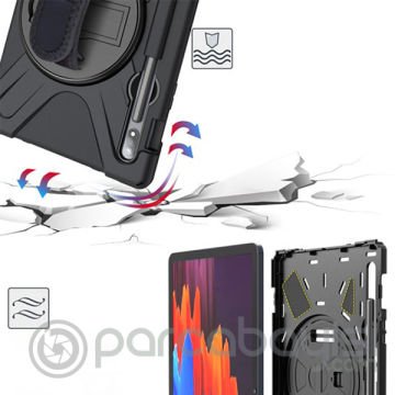 ALLY GALAXY TAB S8 Plus S7 Plus S7 FE T970 T975 T976 Kılıf Shockproof 3 Katmanlı Standlı Zırh Kılıf
