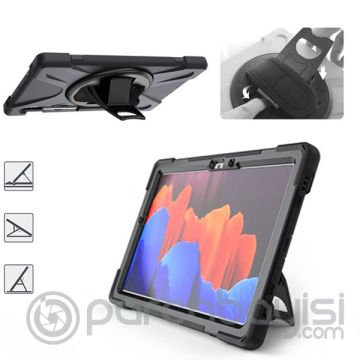ALLY GALAXY TAB S8 Plus S7 Plus S7 FE T970 T975 T976 Kılıf Shockproof 3 Katmanlı Standlı Zırh Kılıf