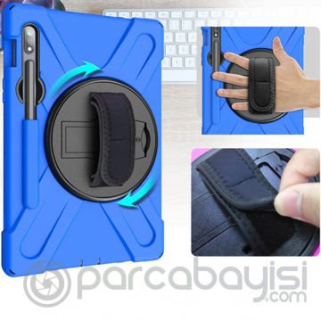 ALLY GALAXY TAB S8 Plus S7 Plus S7 FE T970 T975 T976 Kılıf Shockproof 3 Katmanlı Standlı Zırh Kılıf