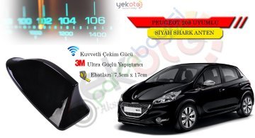 Peugeot 208 Uyumlu Siyah Shark Anten Köpek Balığı Anten