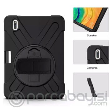 Huawei MatePad 10.4 Kılıf Shockproof 3 Katmanlı Standlı Zırh Kılıf
