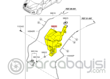 Kia Rio Silecek Suyu Deposu Orjinal | 986201W510