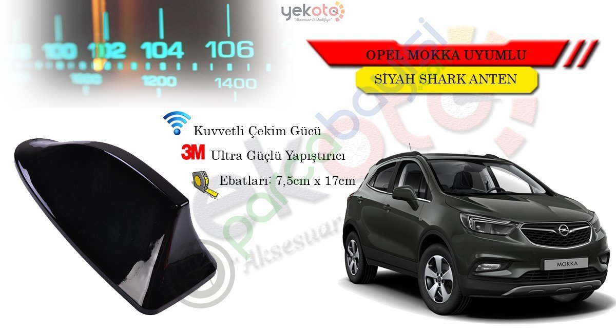 Opel Mokka Uyumlu Siyah Shark Anten Köpek Balığı Anten
