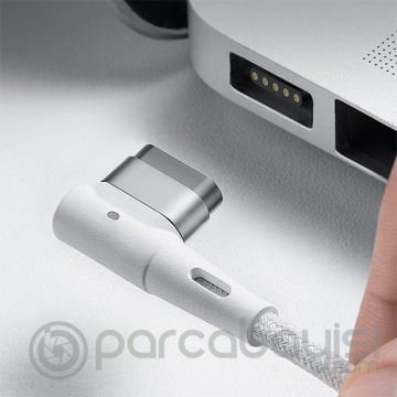 Baseus Zinc Manyetik L Uçlu 60W Macbook Hızlı Şarj Güç Kablosu 2m