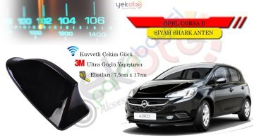 Opel Corsa D Uyumlu Siyah Shark Anten Köpek Balığı Anten