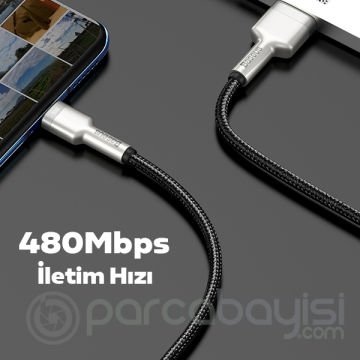 Baseus Cafule 66W Metal USB to Type-C Hızlı Şarj Kablosu 25cm