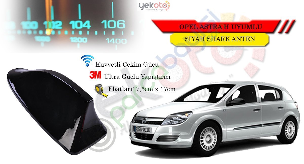 Opel Astra H Uyumlu Siyah Shark Anten Köpek Balığı Anten