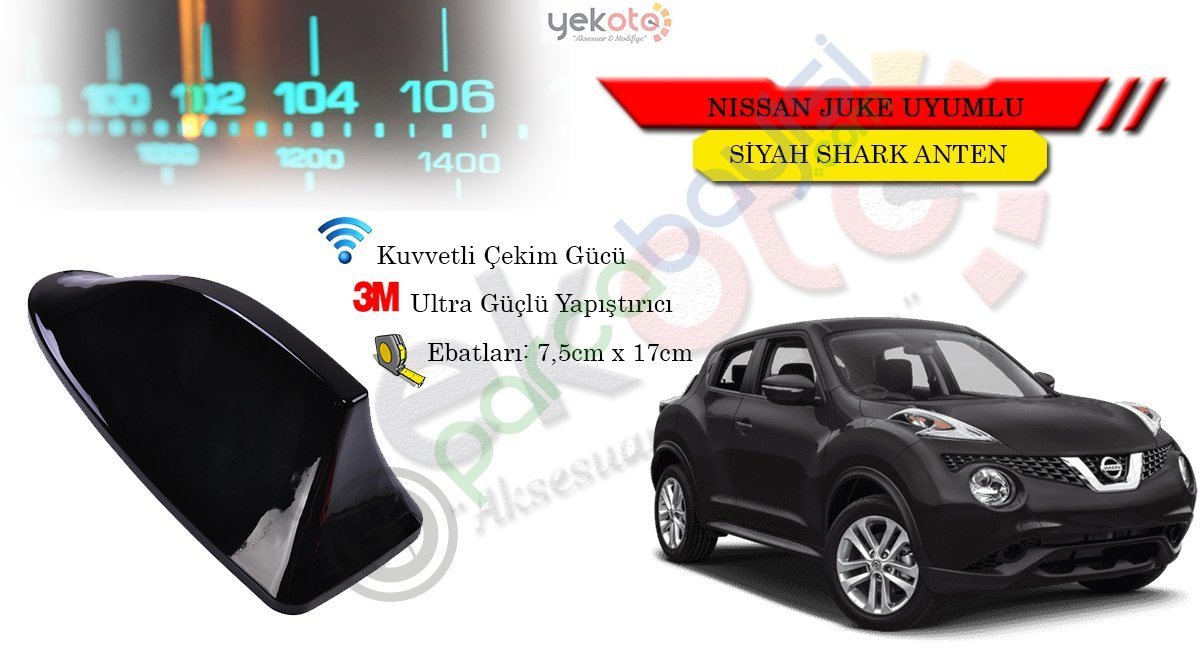 Nıssan Juke Uyumlu Siyah Shark Anten Köpek Balığı Anten