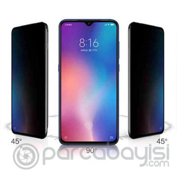 Xiaomi Mi Play 3d Privacy Gizlilik 3d Full Kırılmaz Cam Koruyucu Anti-Spy