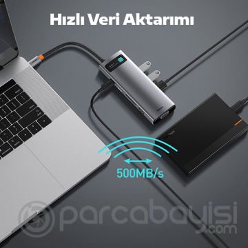 Baseus Metal Gleam Series 100W 9 in1 Type-C HUB Adaptör Çoklayıcı