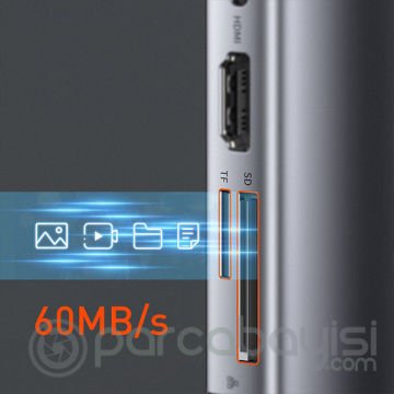 Baseus Metal Gleam Series 100W 9 in1 Type-C HUB Adaptör Çoklayıcı