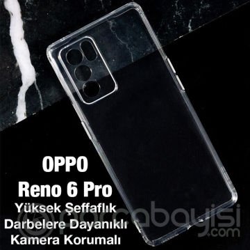 Ally OPPO Reno 6 Pro Kılıf Kamera Korumalı Ultra İnce Şeffaf Silikon Kılıf