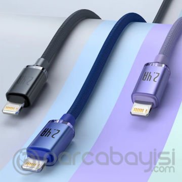 Baseus Crystal Shine Series USB to iPhone Lightning Hızlı Şarj ve Data Kablosu 2.4A 1.2m