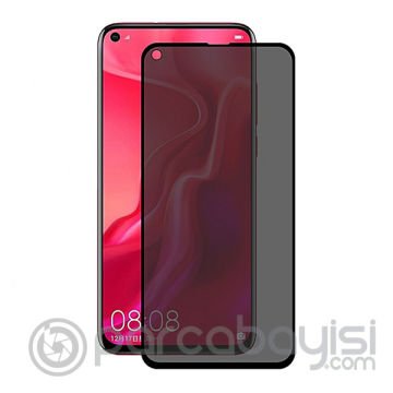 Huawei Nova 4,V20 3d Privacy Gizlilik 3d Full Kırılmaz Cam Koruyucu Anti-Spy