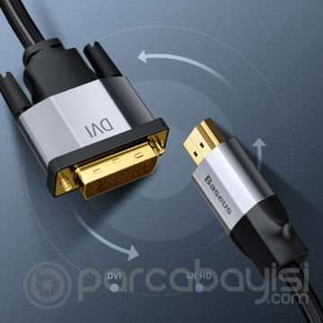 Baseus 4KHD DVI HDMİ- DVİ Dönüştürücü Adaptörü PS4 PC HDTV Projektör 1metre