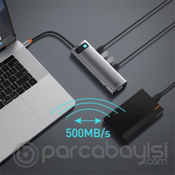 Baseus Metal Gleam Series 100W 11 in1 Type-C HUB Adaptör Çoklayıcı