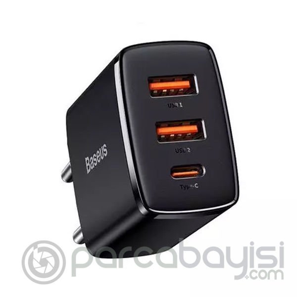 Baseus Compact 30W 2 USB + TYPE-C Çıkışlı Hızlı Şarj Başlığı