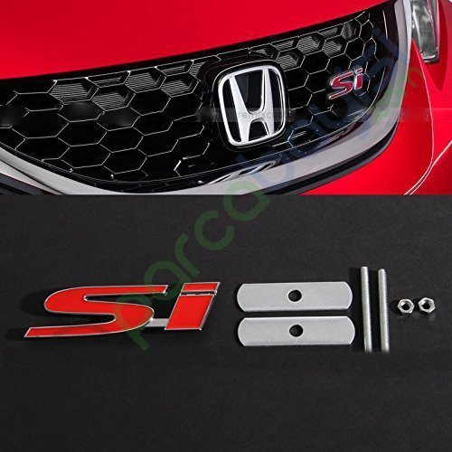 Si Ön Panjur Metal 3D Logo Amblem Sticker Kırmızı