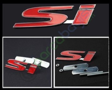 Si Ön Panjur Metal 3D Logo Amblem Sticker Kırmızı