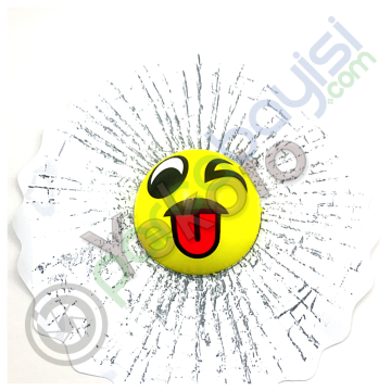 3D Yeni Tarz Emoji Ve Top Sticker Dil Çıkartan Yüz İfadesi