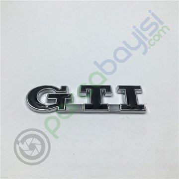 Gti 3D Metal Sticker Metal Logo Amblem Siyah