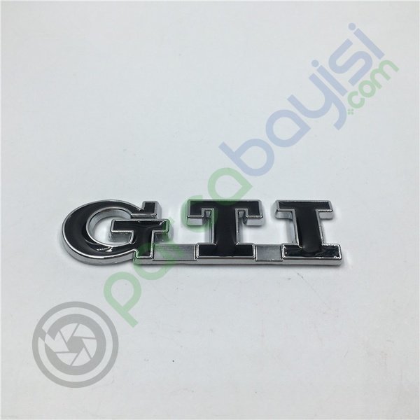 Gti 3D Metal Sticker Metal Logo Amblem Siyah