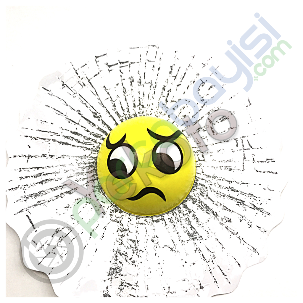 3D Yeni Tarz Emoji Ve Top Sticker Endişeli Yüz