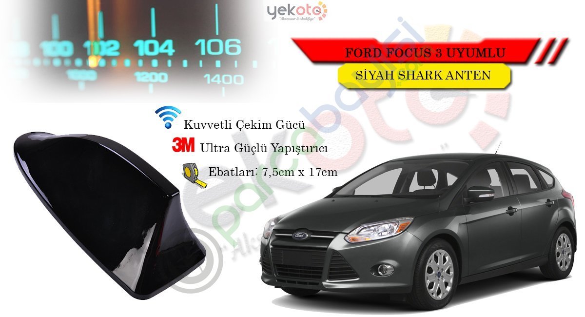 Ford Focus 3 Uyumlu Siyah Shark Anten Köpek Balığı Anten
