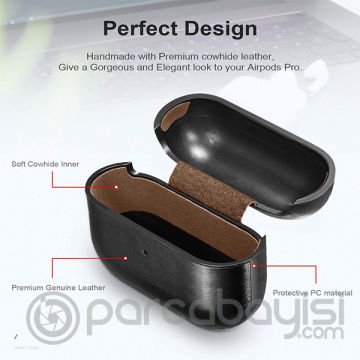 Ally Leather Case Apple Airpods Pro PU Deri Koruma Kılıfı