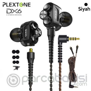 Plextone DX6 3.5mm Jack HIFI Stereo bas MMCX kablo kulakiçi Kulaklık
