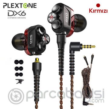 Plextone DX6 3.5mm Jack HIFI Stereo bas MMCX kablo kulakiçi Kulaklık