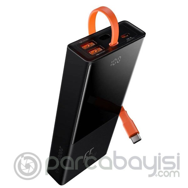 Baseus Elf 20000mAh 65W Dijital Göstergeli Hızlı Şarj Powerbank