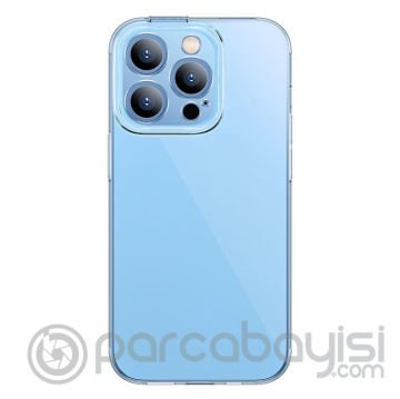 Baseus Simple Case iPhone 14 Pro Max 6.7 Kamera Korumalı İnce Silikon Şeffaf Kılıf