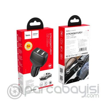 HOCO Z36 Çift USB Portlu Araç Çakmaklık Hızlı Şarj Adaptörü Araba Şarj Cihazı