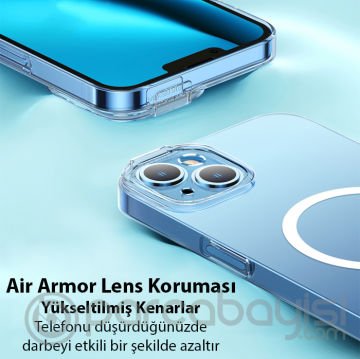 Baseus Crystal iPhone 14 6.1 Magsafe Silikon Kılıf + Tempered Ekran Koruyucu Set