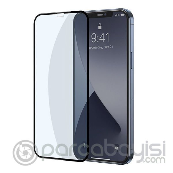 Baseus İPhone 12-12 Pro 0.3MM Full Anti Blue Light Tempered Cam Ekran Koruyucu 2Adet Set