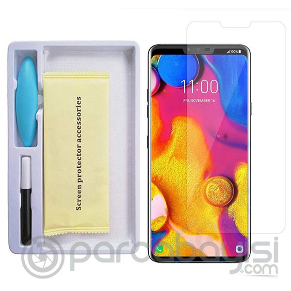 Lg V40 Thinq Full Uv Liquid+uv Işık 3d Kırılmaz Cam Koruyucu