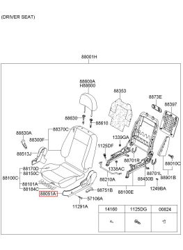 Kia Picanto Sürücü Koltuk Dış Yan Kapak Sol Orjinal | 8861207000Nl
