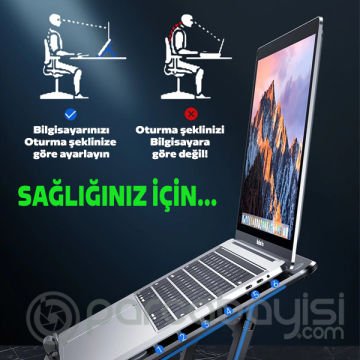 ALLY Ayarlanabilir Taban Çift Fanlı Tablet ve Laptop Soğutucu Stand