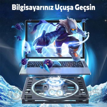 ALLY Ayarlanabilir Taban Çift Fanlı Tablet ve Laptop Soğutucu Stand