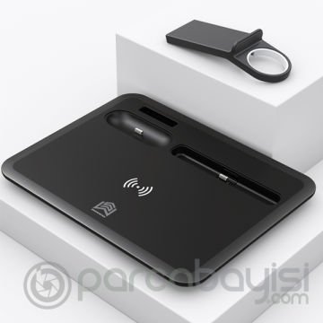 ALLY 4 in1 15W Kablosuz Hızlı Şarj Standı İPhone+İwatch+AirPods Pro Wireless