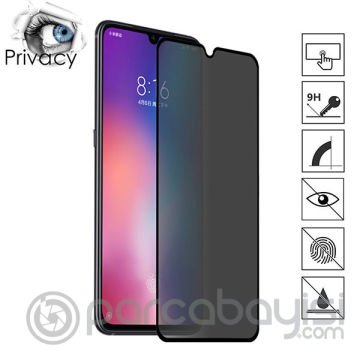 Xiaomi Redmi Note 7 3D Privacy Gizlilik 3d Full Kırılmaz Cam Koruyucu Anti-Spy