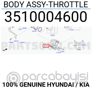 Kia Ceed Rio/Stonıc Gaz Kelebeği Kompresör  Orjinal | 3510004600