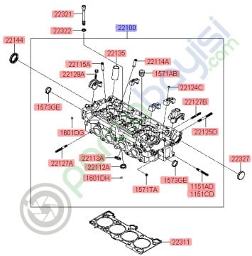 Silindir Kapağı Kia Cerato Rio Orjinal | 2210026100