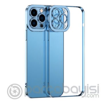 ALLY Fashion Series iPhone 11 Pro 5.8inç Kılıf Renkli Kenar Lazer Çerçeveli Silikon Kılıf