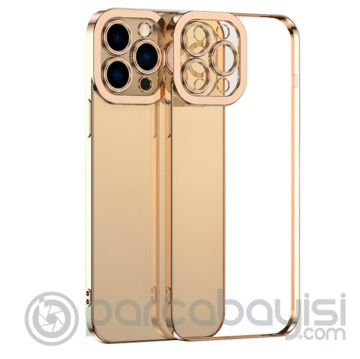 ALLY Fashion Series iPhone 11 Pro 5.8inç Kılıf Renkli Kenar Lazer Çerçeveli Silikon Kılıf