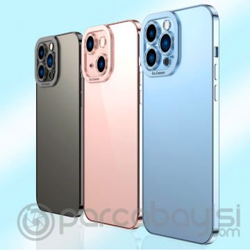 ALLY Fashion Series iPhone 11 Pro 5.8inç Kılıf Renkli Kenar Lazer Çerçeveli Silikon Kılıf