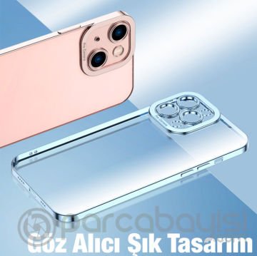 ALLY Fashion Series iPhone 11 Pro 5.8inç Kılıf Renkli Kenar Lazer Çerçeveli Silikon Kılıf