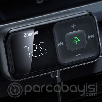 Baseus T typed S-16 FM Transmitter Bluetooth Dual Usb Araç şarj Aleti
